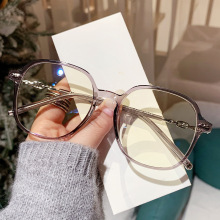 TR90新款复古近视眼镜框架男女同款全框大框圆框眼镜框防蓝光平镜