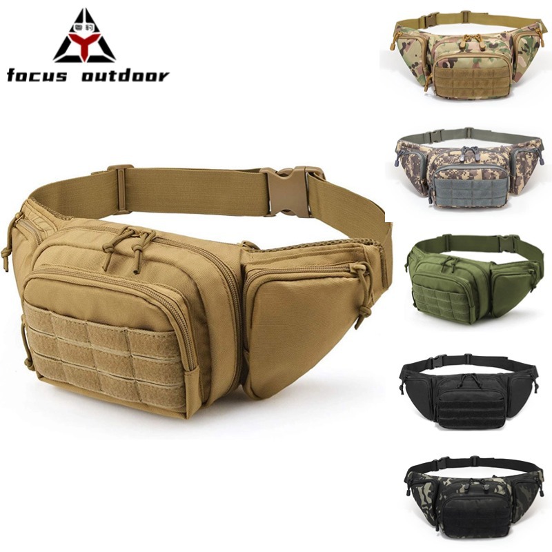 Amazon transfronteriza caliente al aire libre deportes impermeable cintura bolsa de pesca multifuncional pecho bolsa unisex camuflaje cintura bolsa
