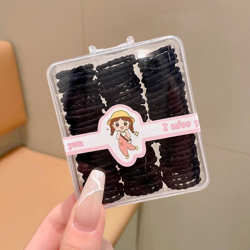 Cuerdas de cabeza de color para mujeres negras coreanas para niños espesar banda de goma desechable toque de cabello para atar el cabello no daña el cabello image 47