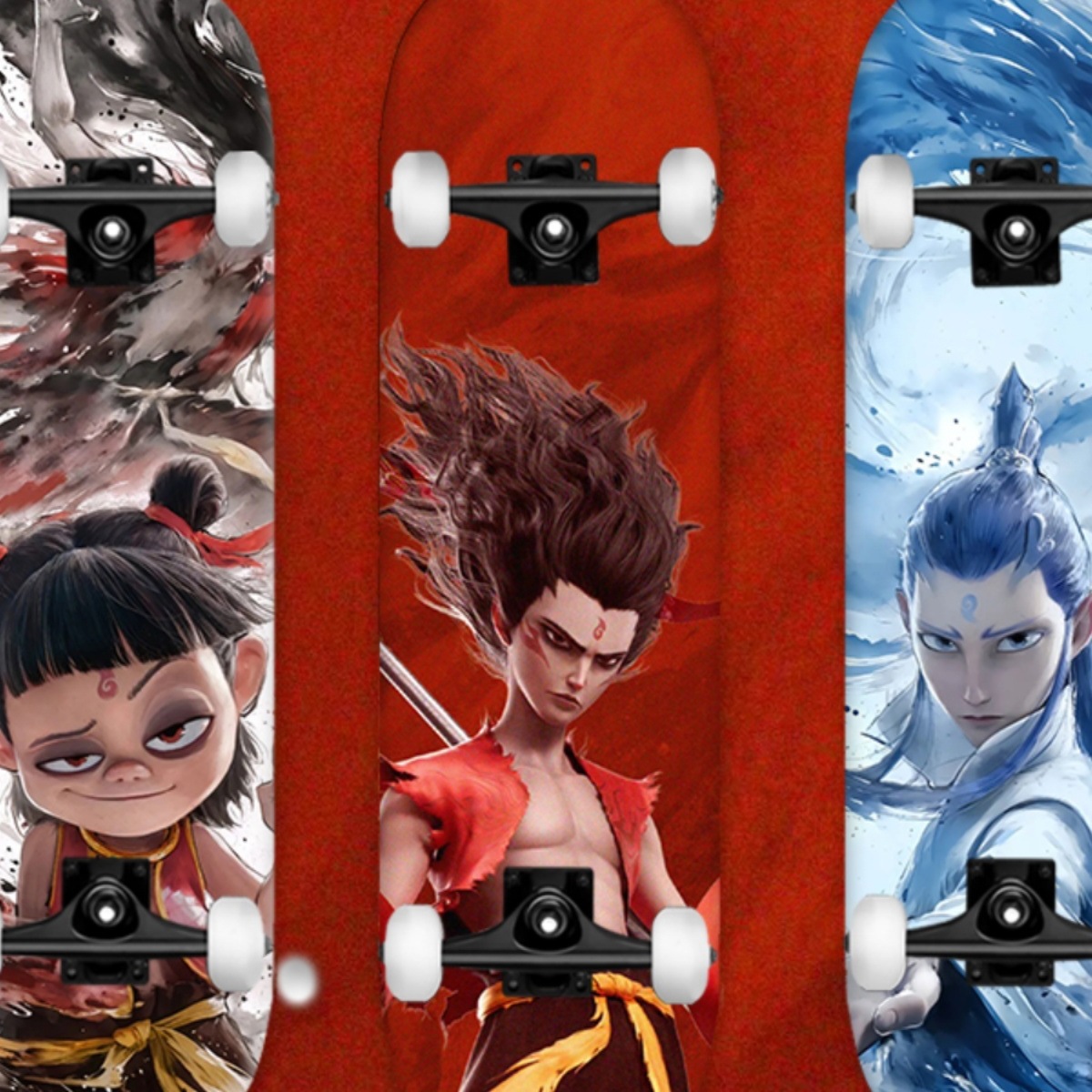 Nezha Four-Wheel Skateboard for Kidsren Beginners 3-6-12 Years Old Adult Professional Board Double Tilt Scooter for Men and Women Teenagers