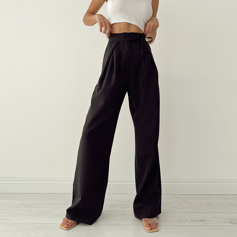 Women's Street Casual Solid Color Ankle-length Wide Leg Pants display picture 4