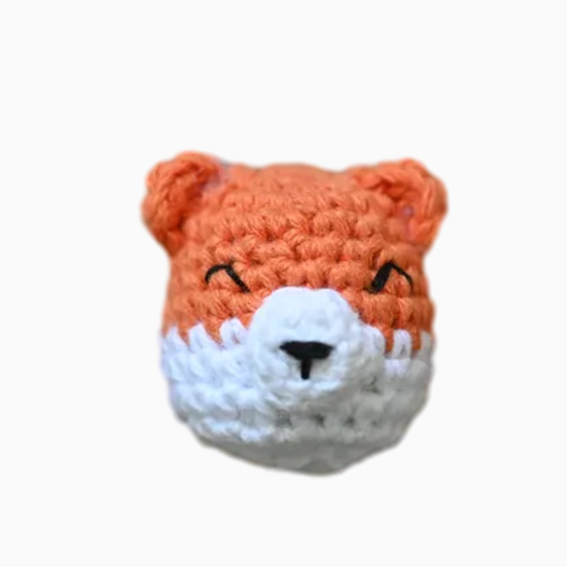 Muñecas de peluche de crochet creativas hechas a mano dibujos animados de punto conejo cabeza de animal accesorios de cadena de tetas DIY