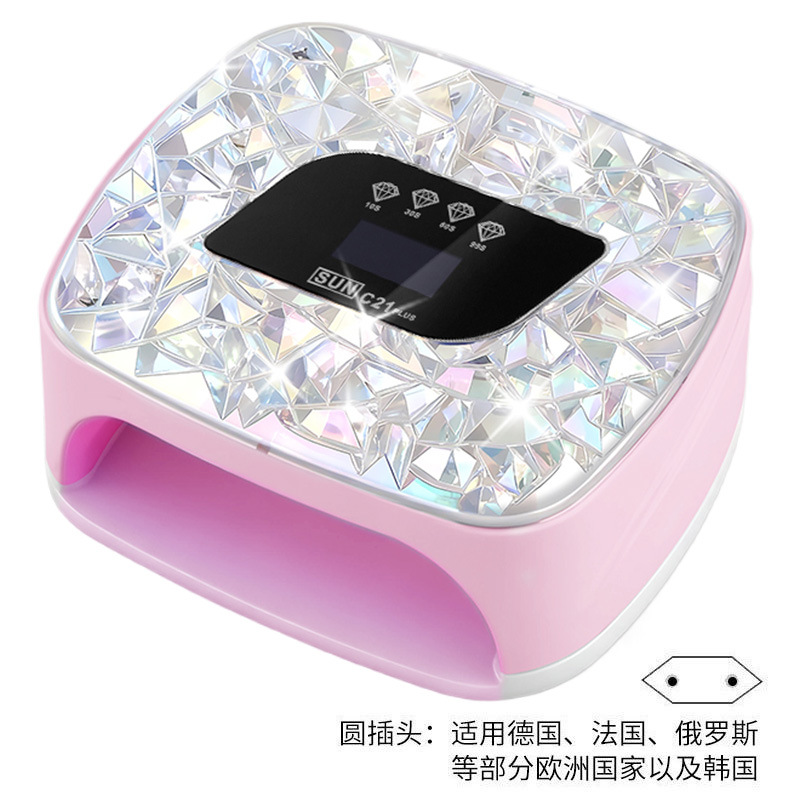 Lámpara de manicura de almacenamiento de doble fuente de luz inteligente de manicura de secado rápido UV doble fuente de luz de diamante de manicura de luz de larga duración