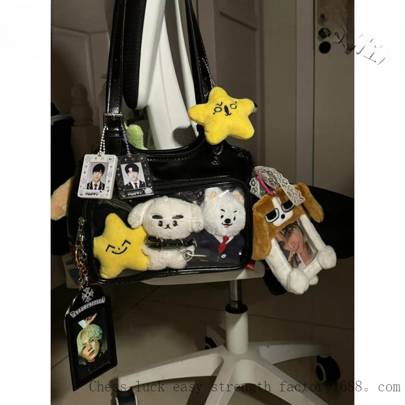 日系休闲百搭包包痛包新款大容量日常吧唧单痛包线下追星包包|undefined
