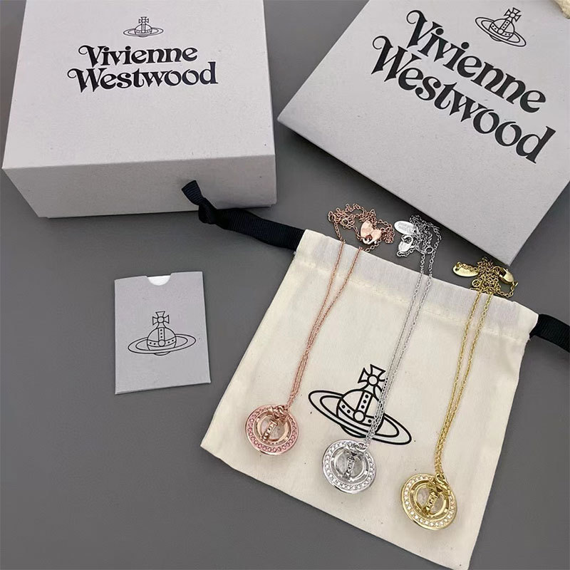 西太后土星项链六爪柳钉透明珠pina锁骨链薇薇安批发水晶星球吊坠