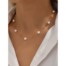 K 80257 Minimalist Pearl Ball Necklace ��Լ���������������