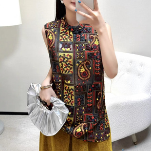 Heavy Embroidery Vest with Retro Oriental Charm, New Chinese Style, National Style, Zen Style, Improved Comfort, Slim Fit, Sleeveless Top for Women