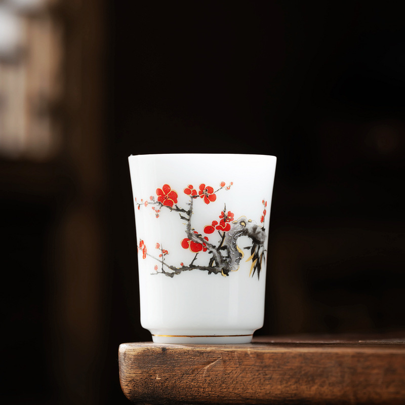 釉烧冰种玉瓷主人杯德化白瓷品茗杯喝茶杯子家用茶具单杯定制logo|undefined