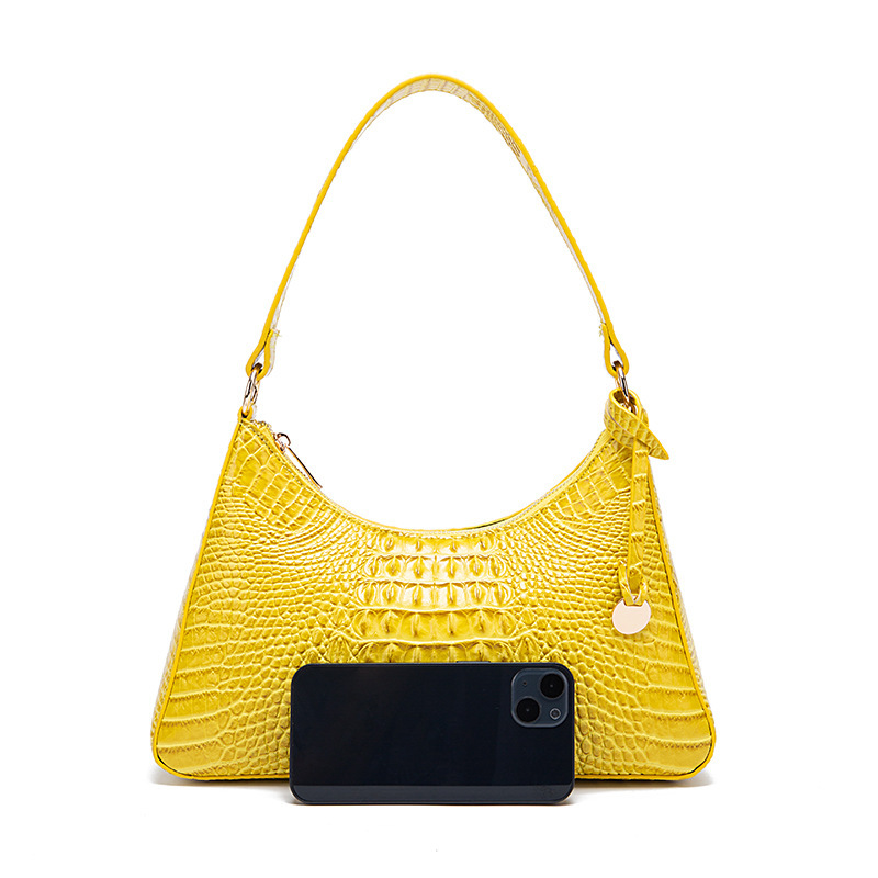 Retro Portable Underarm Women's Bag Brahman Bump Crocodile Pattern_voghion.com