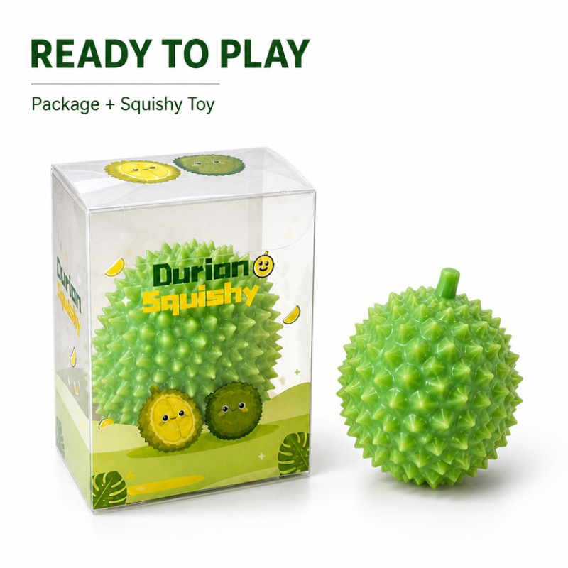 Cross-border best-selling realistic fruit squishy toy, funny prank small durian, creative novelty stress-relief toy for venting