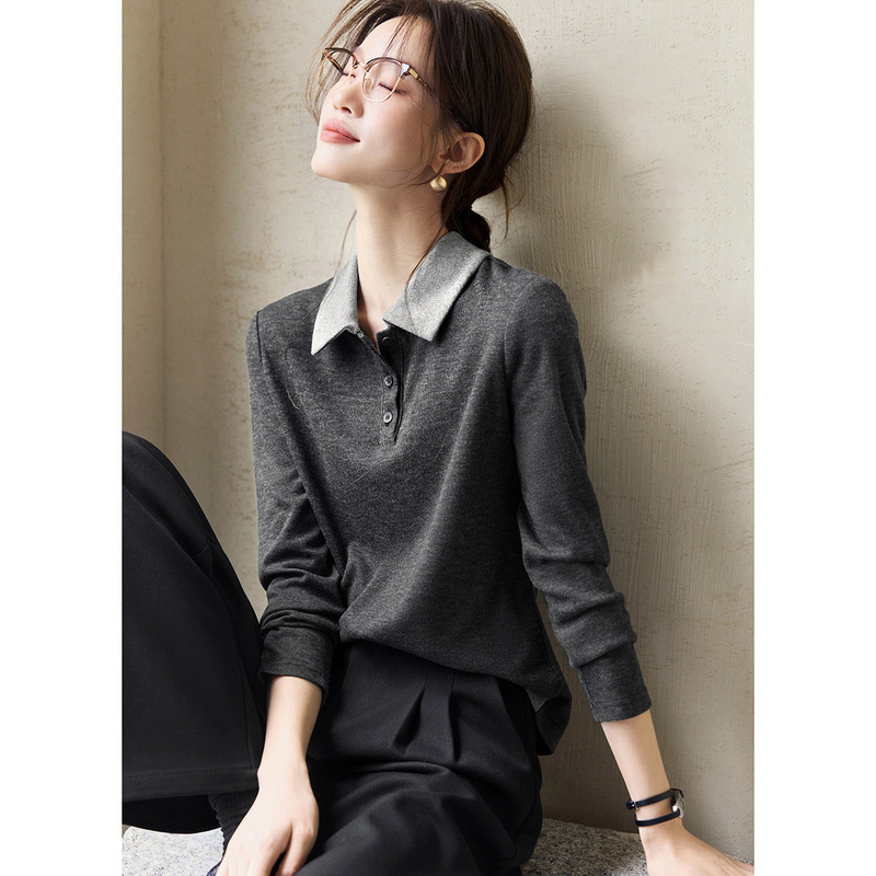 Contrast Color Stitching Class Representative 25 Autumn and Winter Fashionable and Versatile Warm and Thickeneded Inner Shirt Contrast Color Stitching Class Representative 25 Autumn and Winter Fashionable and Versatile Warm and Thickeneded Inner Shirt