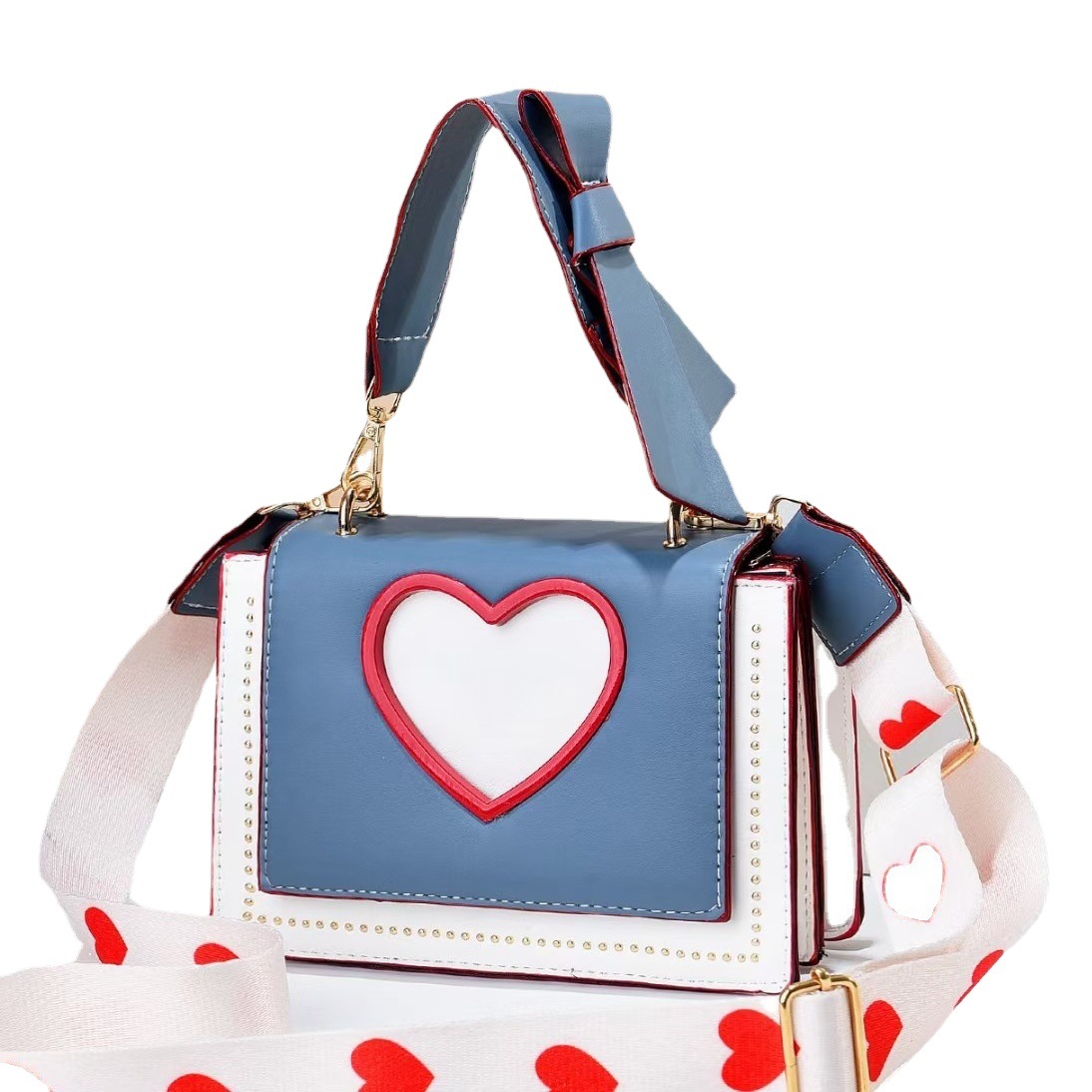 Correa de hombro ancha pequeña bolsa cuadrada bolsa de mensajero bolsa de mujer bolso de hombro del todo fósforo diseño de nicho bolso de amor de alta calidad al por mayor