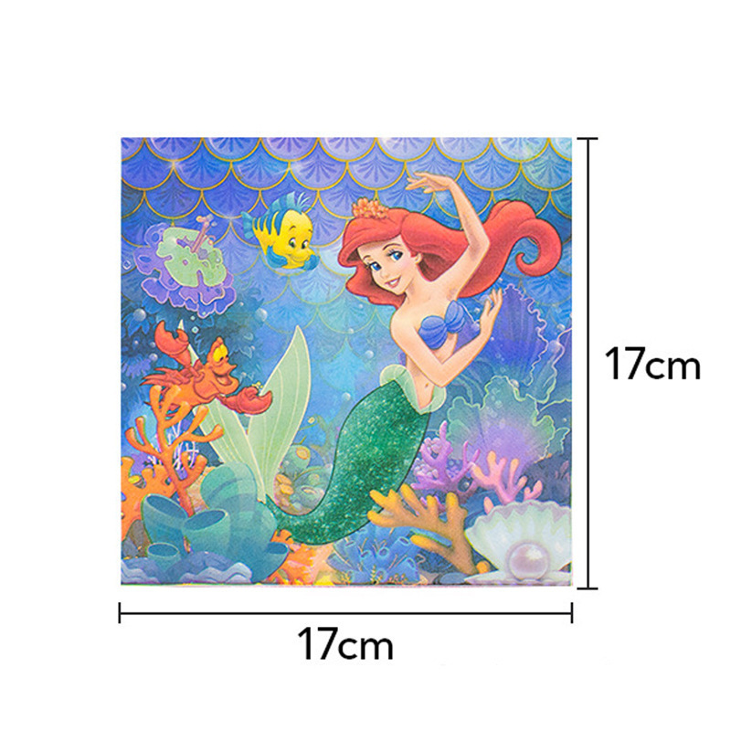 Tres generaciones sirena en stock de dibujos animados para niños suministros de fiesta de cumpleaños Amazon taza de papel plato de papel taza de papel vajilla traje