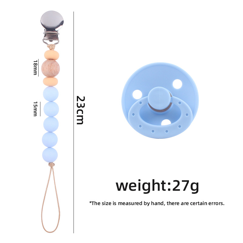 Nuevo bebé suministros chupete DIY creativo bebé silicona mordedura molar pezón cadena traje de dos piezas