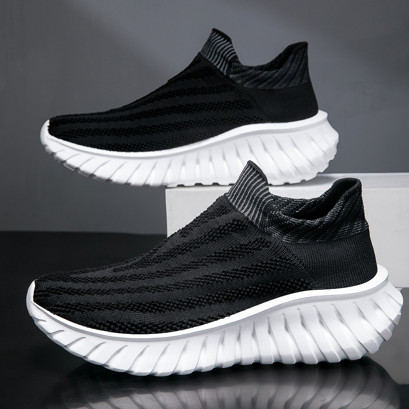 Cross-Border New Large Size Shoes, One-Leg Fly-Knit Men's Shoes, Soft-Soled Breathable Couple Casual Shoes, Men's Socks, Sports Shoes Cross-Border New Large Size Shoes, One-Leg Fly-Knit Men's Shoes, Soft-Soled Breathable Couple Casual Shoes, Men's Socks, Sports Shoes