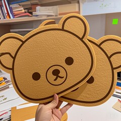 新しい漫画のリラックスしたかわいいクマのフェルトコルクボード装飾写真壁無料壁パンチングメッセージボード