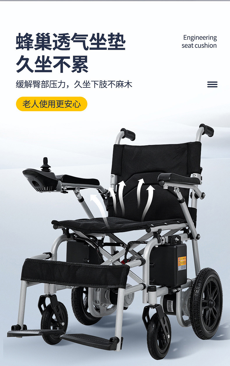 Cross-Border Fully Automatic Electric Wheelchair, Foldable and Lightweight, Four-Wheel Mobility Scooter for the Elderly and Disabled, Smart Mobility Scooter