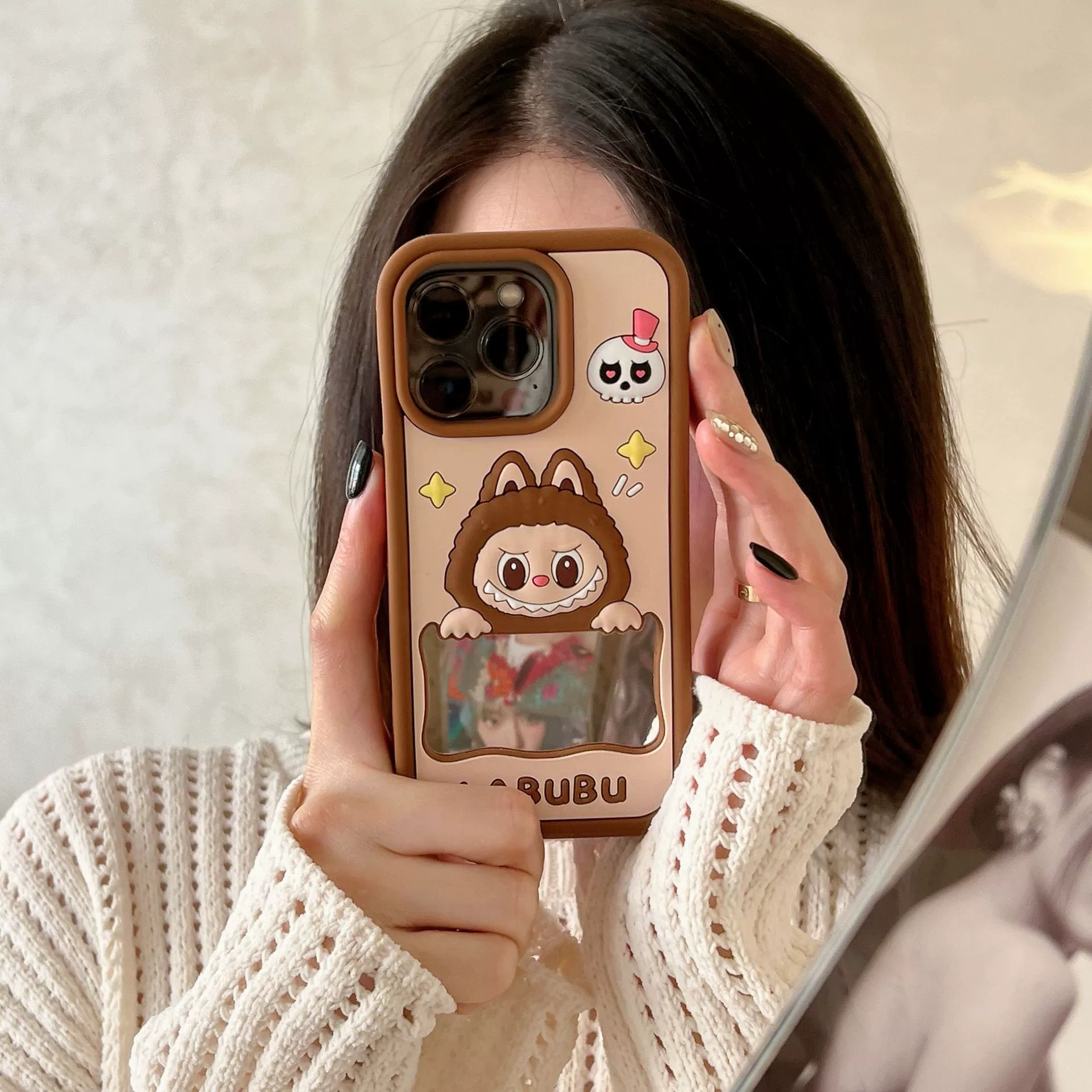 Apple, мультяшное милое зеркало, совместимый iPhone 15, iPhone14 Pro, чехол для телефона, iphone, 14