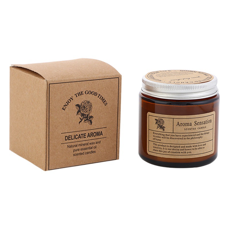 Reproducción transfronteriza de cera de soja hecha a mano de bricolaje, taza de vidrio marrón sin humo, regalo de fragancia, vela de aromaterapia transfronteriza