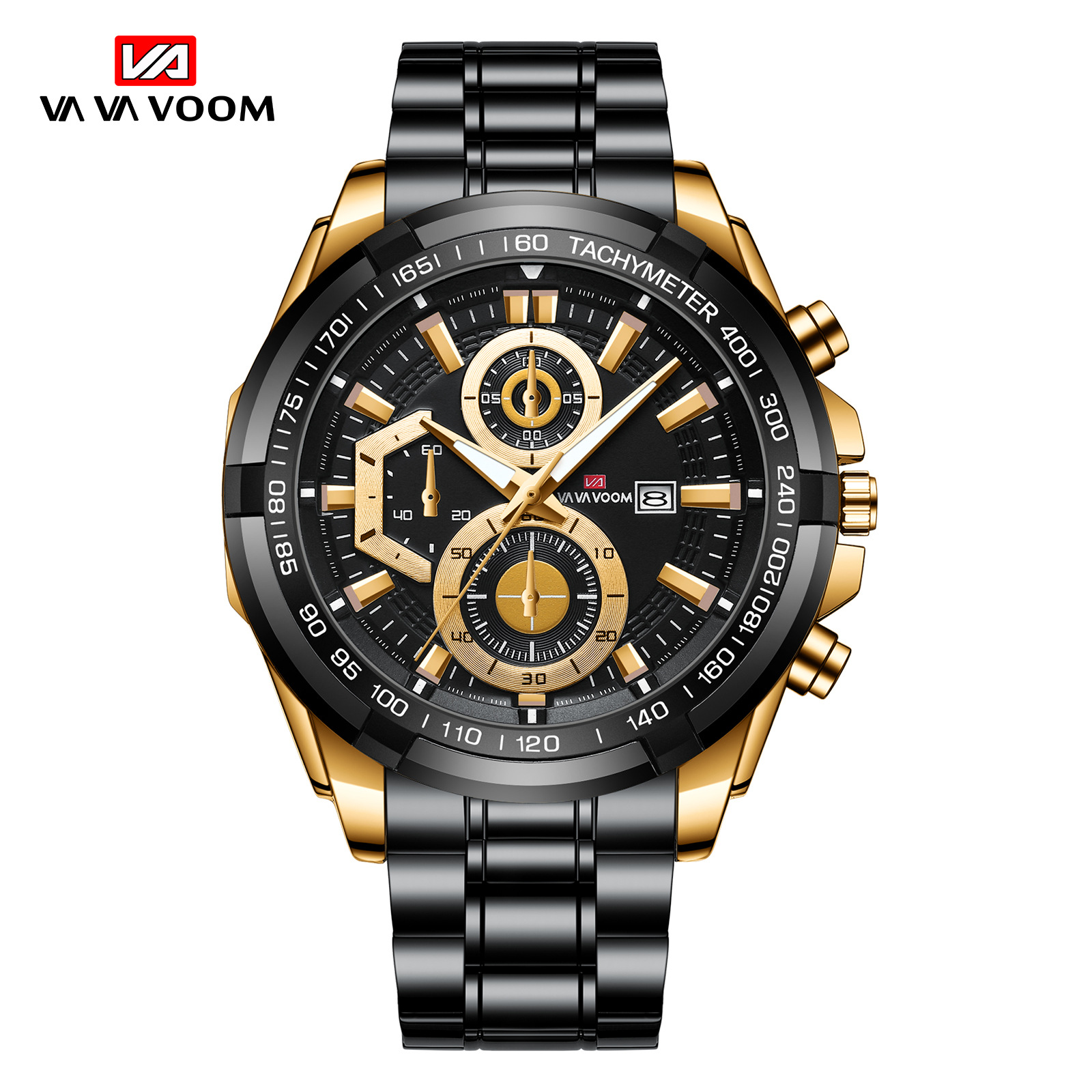 VAVA VOOM 2321 nuevo cinturón de acero personalizado creativo movimiento cuarzo calendario al aire libre reloj casual los hombres