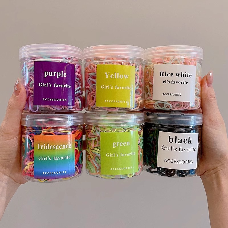 Color caramelo tira de goma desechable bebé anillo de goma para niños no lastimar cabello de las niñas tiras de goma