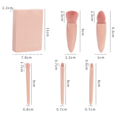 Izilin Mini Portable Morandi Box Set Makeup Brush 5 Pieces with Makeup Mirror Girl Heart Travel Box Makeup Brush