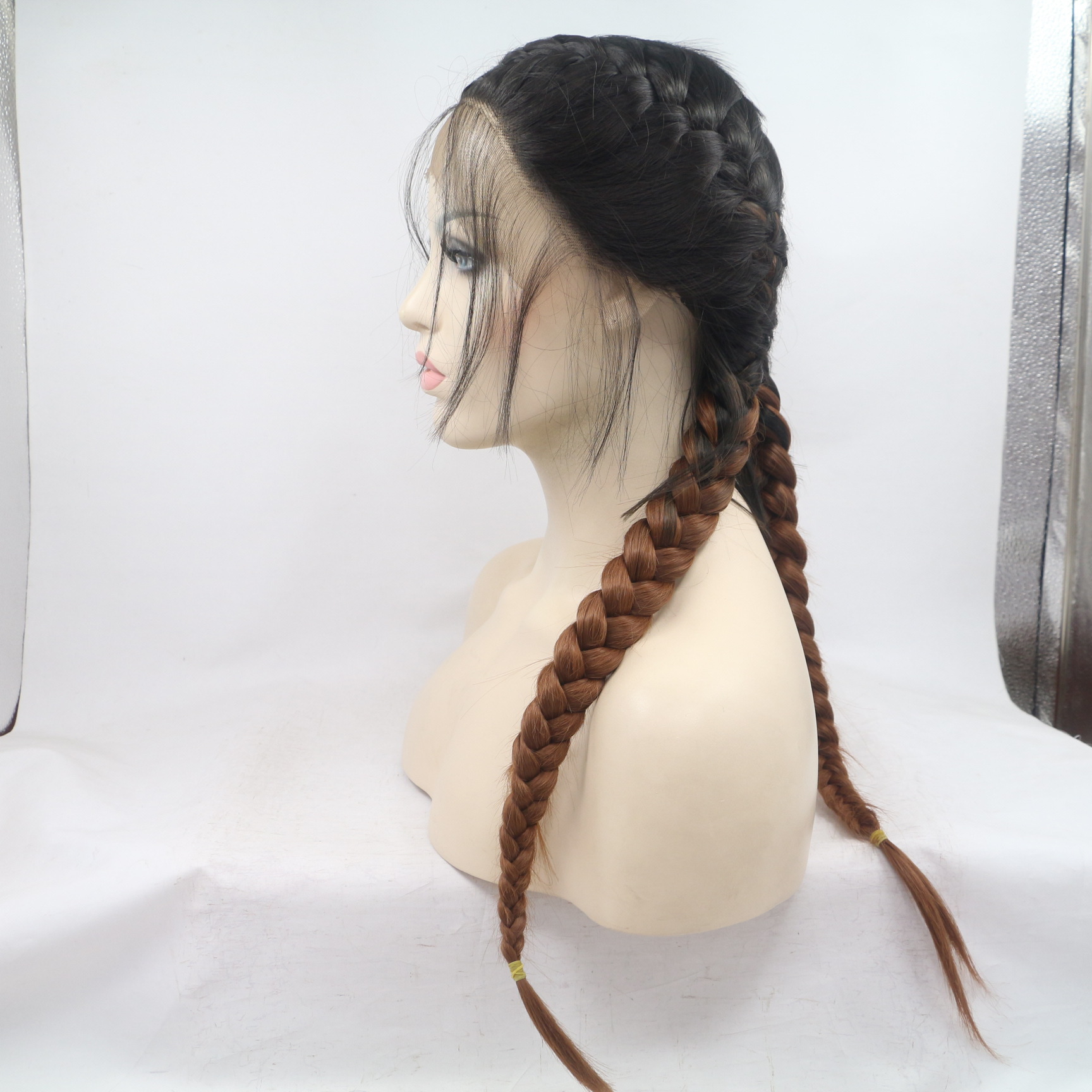 Peluca europea y americana NEWLOOK pelo largo y rizado encaje delantero moda nueva peluca transfronteriza peluca larga trenza