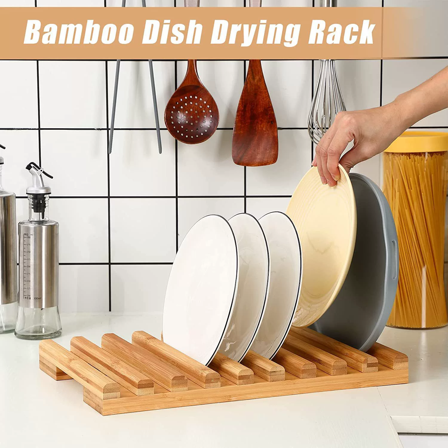 Бамбуковая деревянная подставка для посуды кухонная деревянная сушилка для посуды Бытовая раковина слив деревянная простая стеллаж для хранения Мисок