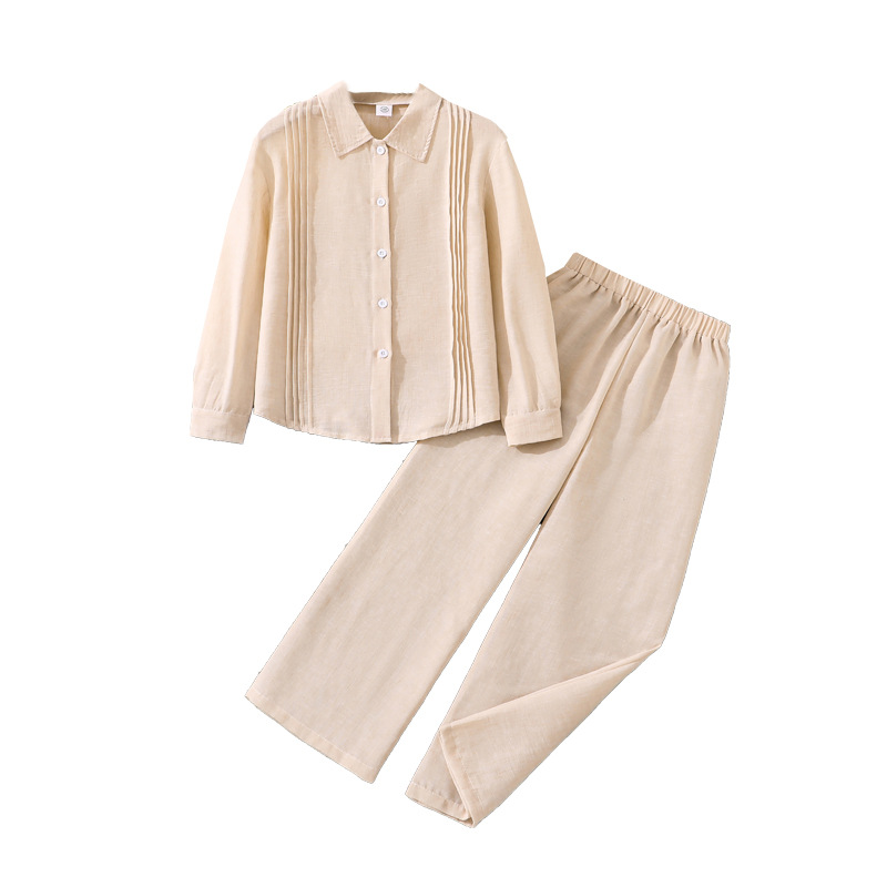 Ropa infantil transfronteriza 2025, otoño y invierno, nuevo conjunto de niños, camisa de manga larga con solapa estampada, pantalones de piernas casuales de dos piezas image 5