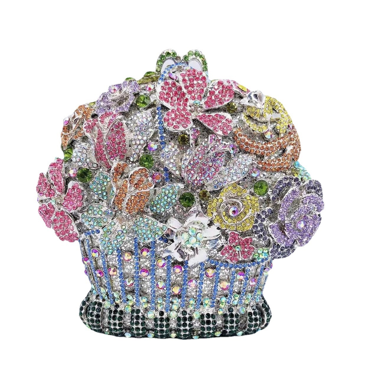 BL091 bolsas de diamantes transfronterizas, bolsas de cristal metálicas, bolsas de diamantes, bolsas de mano, bolsas de flores, bolsas de diamantes, hebillas magnéticas