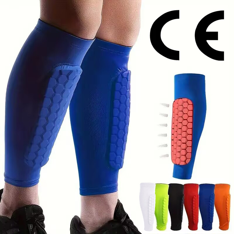 EVA Silicone Non-slip Honeycomb Calf Socks Basketball Football Riding Anti-collision Protection Fixed Shin Guard Leg Cover