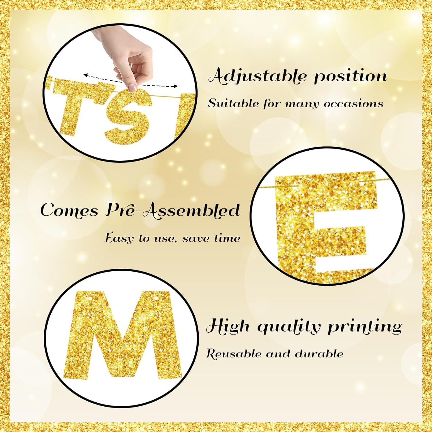 Fiesta de interior única chica al aire libre tema decoraciones de cumpleaños de oro banner flash protección del medio ambiente transfronterizo comercio exterior