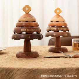 木质一棵树杯垫圣诞树隔热垫桌面装饰品咖啡茶杯木垫发财树杯垫