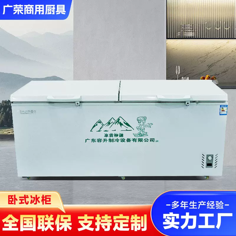 卧式冰柜商用冷冻冰柜双温箱设备家用餐馆鲜肉保鲜冰箱冷藏展示柜