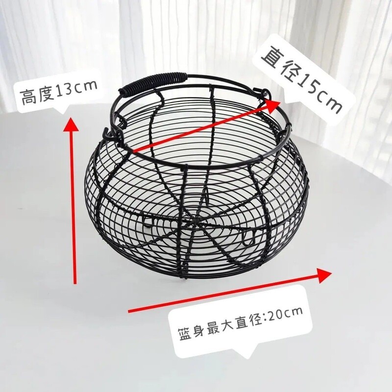 铁艺手提收纳篮厨房储物筐鸡蛋蔬菜篮日式家居编织铁线篮批发|undefined