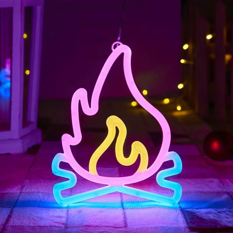 LED двухсторонняя креативная ночная лампа, двойное питание USB+батарея, необычные формы (5V)