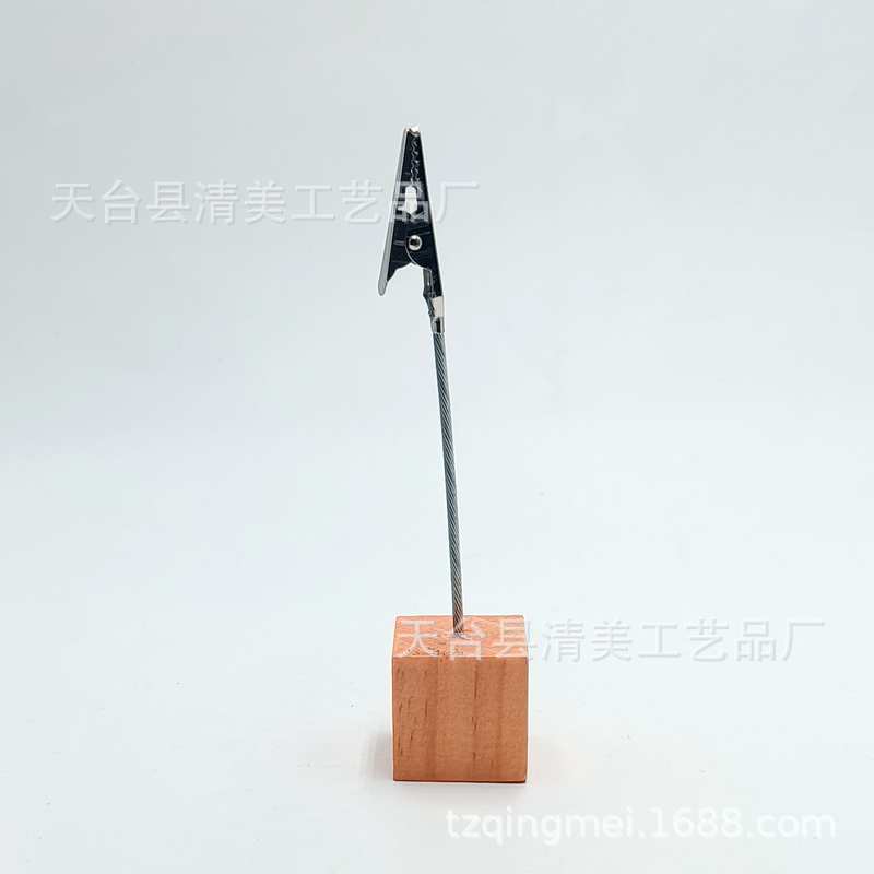 Oficina de pino decoración de madera de cocodrilo de madera clip de mensaje clip de nota clip de boda decoración de clip titular de la tarjeta de visita