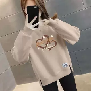 小个子时尚百搭加绒加厚卫衣女秋冬季新款oversize宽松薄款上衣潮