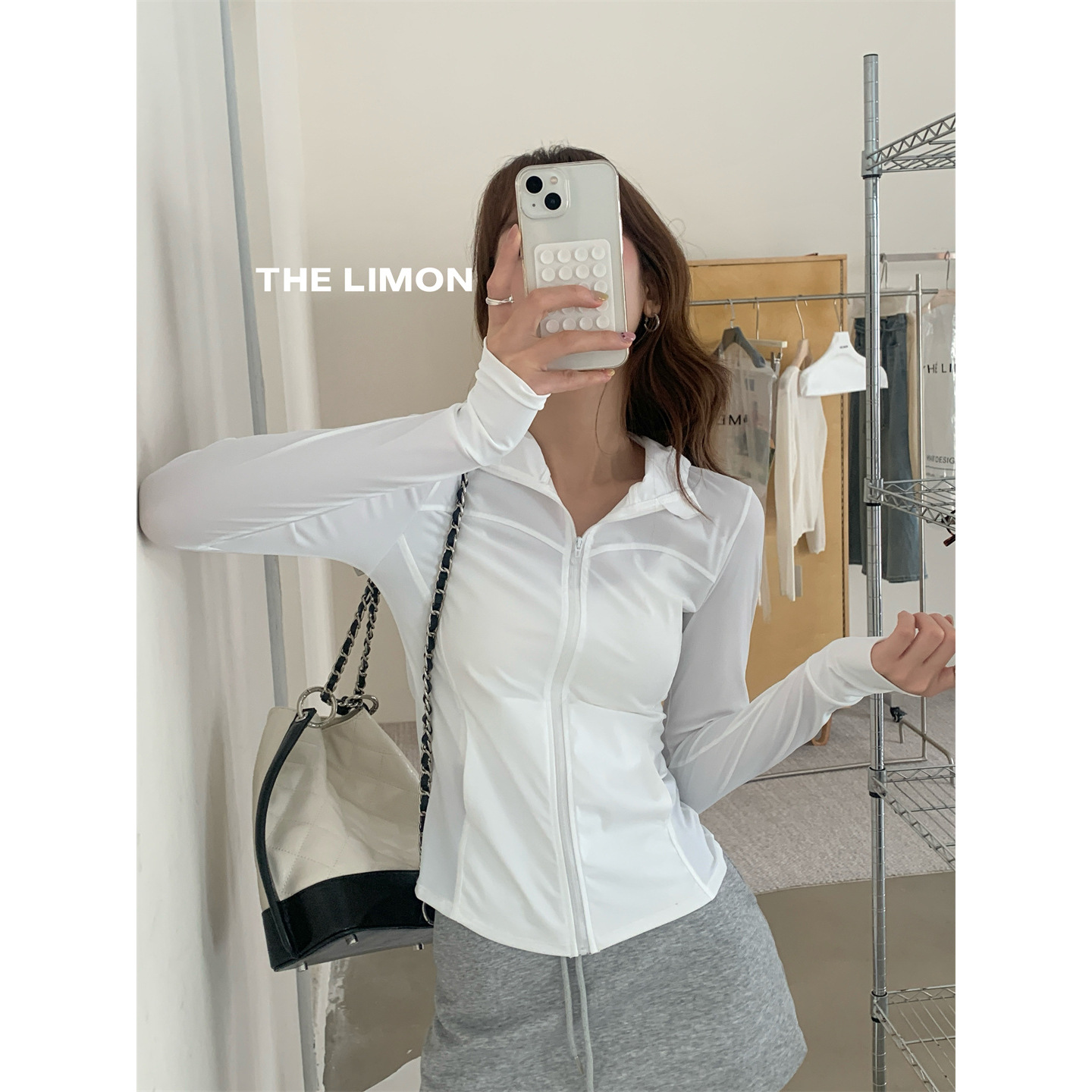 The limon té verde limón verano hielo seda con capucha cremallera camisa de protección solar mujer chaqueta corta delgada agradable para la piel mujer