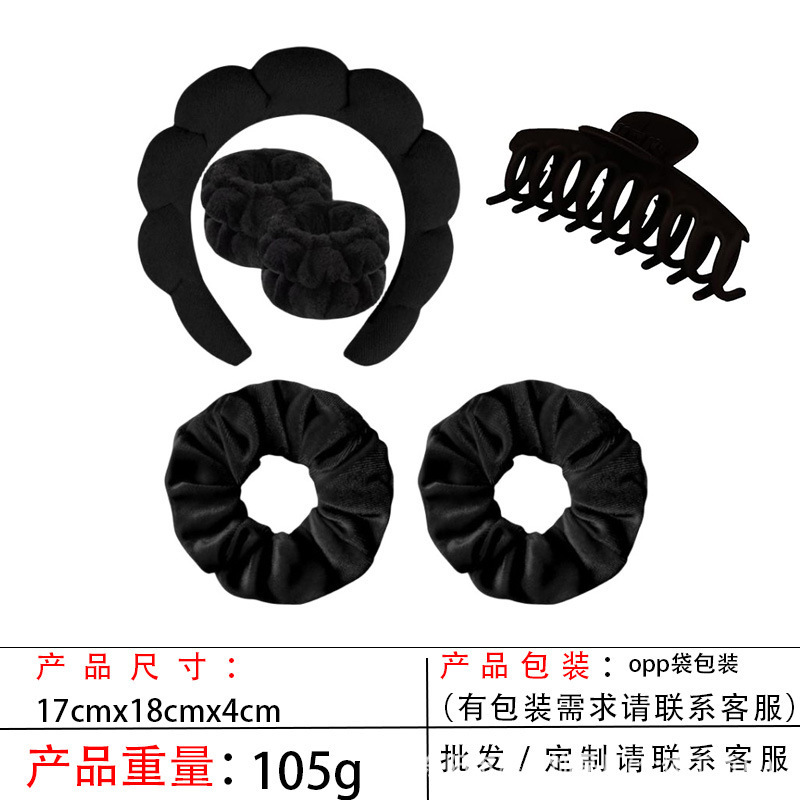 跨境海绵云朵发箍批发高颅顶高级感毛巾布麻花女士洗脸手腕带头箍|undefined