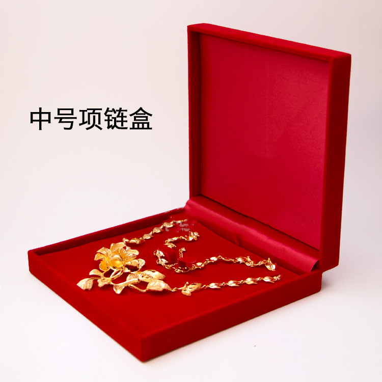 Fábrica al por mayor de alta calidad de franela joyería caja de embalaje collar pendientes anillo caja pulsera colgante pulsera caja