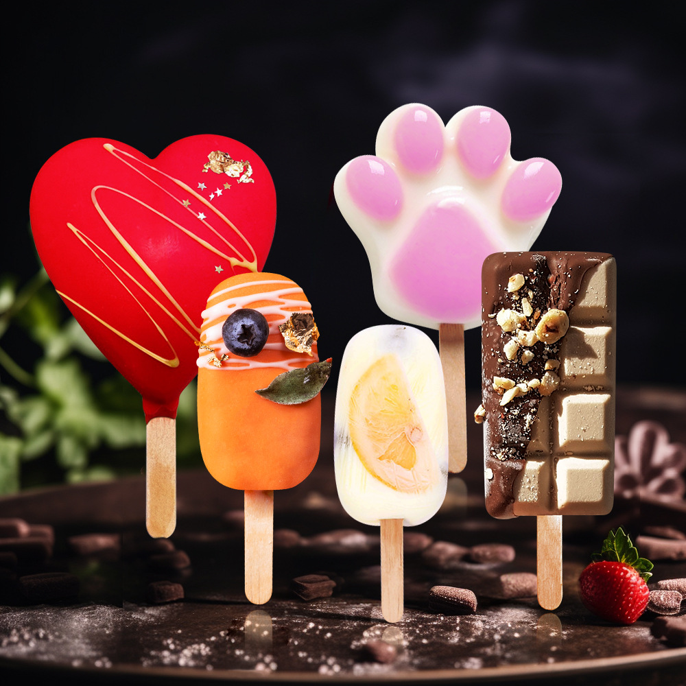 Sanxin 4-piece helado molde de silicona DIY paleta Popsicle fabricante de helados herramienta abrasiva de silicona Amazon