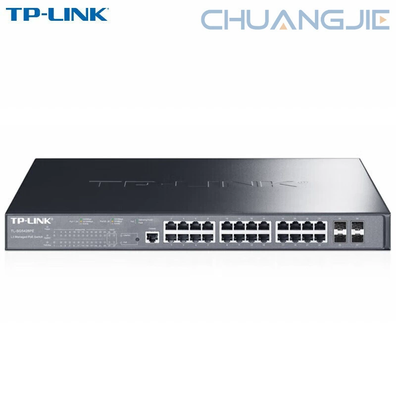 Коммутатор PoE управляемый трёхуровневый с полным гигабитным портами TP-LINK TL-SG5428PE/24GE (PoE)+4SFP