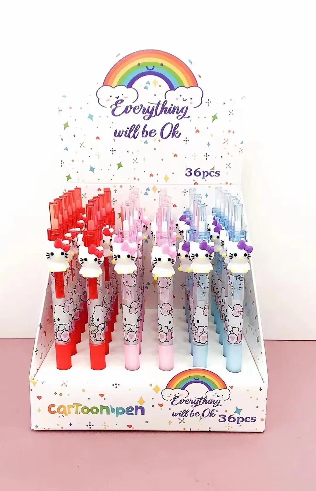 Amor oso cuidado osos lindos dibujos animados pulsar bolígrafos neutros de alto valor de firma bolígrafo azul fuera