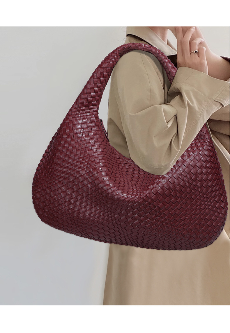 Túi đeo chéo nữ handmade đan dây hình lưỡi liềm, phong cách giải trí, dung tích lớn, đi làm hàng ngày chi tiết 6