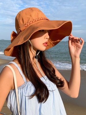 Sombrero de mujer sombrero de verano sombrero de sol gran bisel anti-UV arco multifuncional sombrero de sol de moda sombrero de pescador