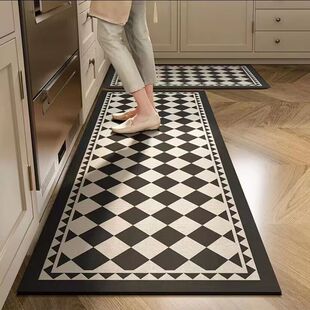Diatomaceous Earth Kitchen Floor Mat, Water-Absorbing, Oil-Absorbing, Quick-Drying, Non-Slip, Wipeable, Washable, Stain-Resistant, Long Strip Mat for Bathroom Entrance