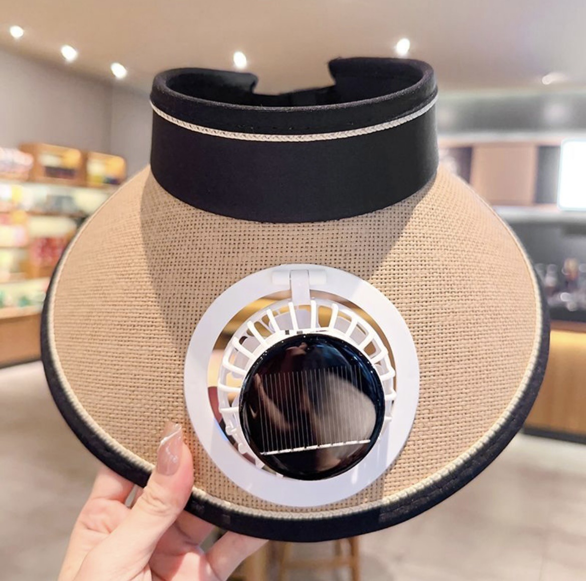 Sombrero de pescador con ventilador solar para protección solar de verano, recargable por USB, de ala ancha, para exteriores.