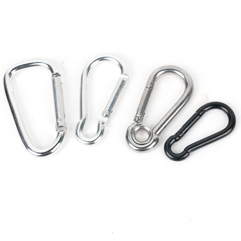 304 Stainless Steel Carabiner Custom Spring Hook Insurance Safety Buckle No. 5 D-Shaped Gourd-Shaped Outdoor Carabiner