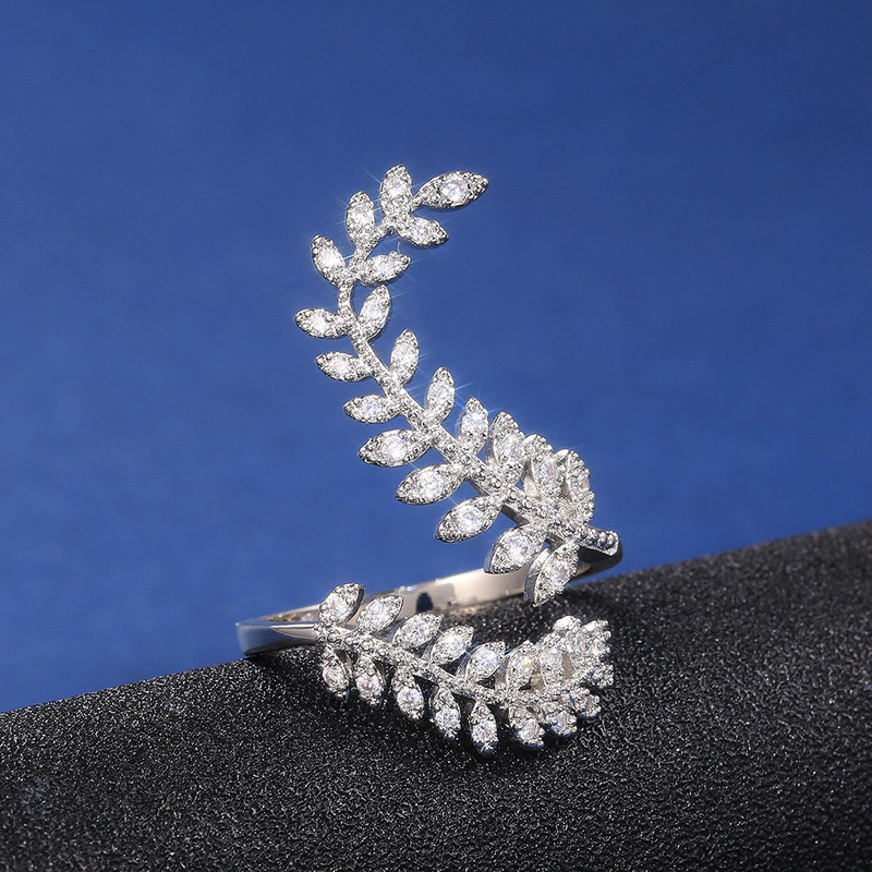 Adjustable Olive Leaf Ring In Alloy For Women Geometric Style_voghion.com